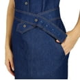 thumbnail image 2 of Bimba Womens Blue Denim Dress With Pocket Casual Cap Sleeve Chic Bodycon Dresses, 2 of 10