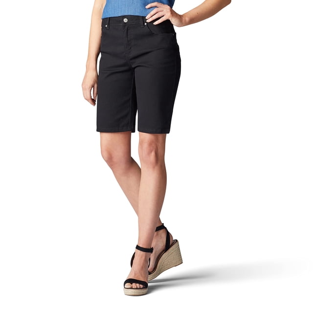 Bermudas Lee Short para mujer, corte holgado, talla 4, color negro