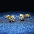 thumbnail image 3 of 925 Sterling Silver Stud Earrings 1-2 Carat Moissanite Classic Four-Claw Stud Earrings, 3 of 5