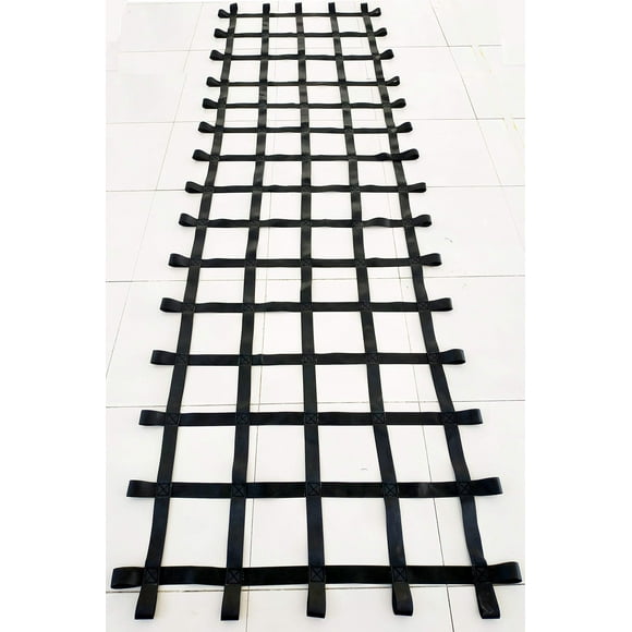 FONG 12 ft X 4 ft Climbing Cargo Net Black (144 inch x 48 inch) - Playground Cargo Net - Climbing Net for Swingset - Indoor Climbing Net - Climbing Ladder