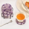thumbnail image 5 of Purple and White Flowers Drink Coasters with Holder Absorbent Coaster for Coffee Table Room Decor 6 Pack, 5 of 7