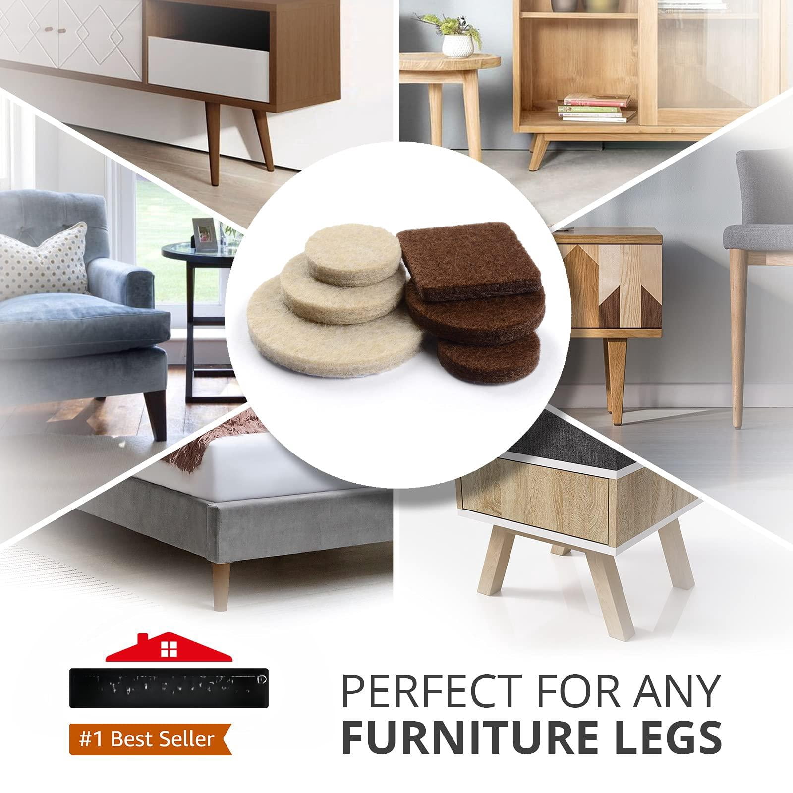 Felt Furniture Pads  133 - Feet Wood Floor Protectors Protect Your Hardwood & Laminate Flooring! Brown And Beige