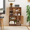 thumbnail image 4 of Costway 47” Storage Cabinet with 2 Doors & 4 Open Shelves, 5 Metal Support Legs for Kitchen Natural, 4 of 10