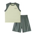 thumbnail image 4 of Amidoa Boys 2 Piece Outfits Summer Clothes Cute Tank Top and Casual Pants Kids Clothing Sets Green Size 6, 4 of 9