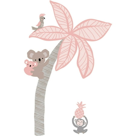UPC: 0084122694484 | Lambs & Ivy Calypso Pink/Taupe Koala and Palm Tree Nursery Wall Decals/Appliques