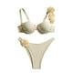 thumbnail image 2 of Traje de baño para mujer, bikini de acero de color sólido para mujer, conjunto de traje de baño de playa para vacaciones con flores, trajes de baño para mujer, 2 of 7