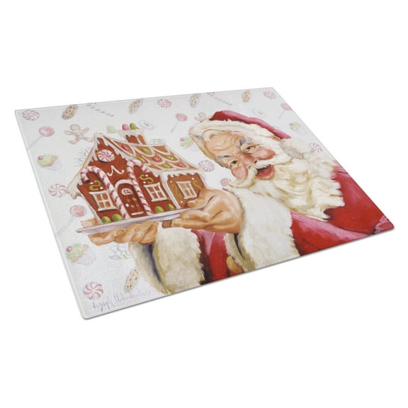 Carolines Treasures PJH3006LCB Santa Claus A Home for the Holidays Glass Cutting Board Large, 12H x 16W, multicolor