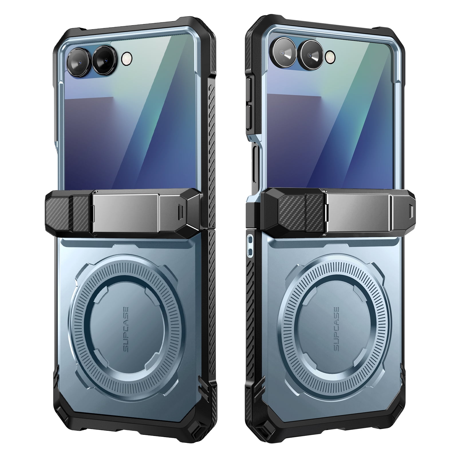SUPCASE for Samsung Galaxy Z Flip 7 Magnetic Case with Stand & Front Screen Protector, Built-in N52 Magnets [Support MagSafe] Hinge Protection Full Body Military-Grade Rugged Back Phone Cover, Tilt