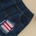 thumbnail image 7 of ASFGIMUJ Toddler Girls Short Sleeve Independence Day 4Th Of July Dinosaur Prints T Shirt Tops Denim Shorts Outfits,Size 4 Years-5 Years, 7 of 7