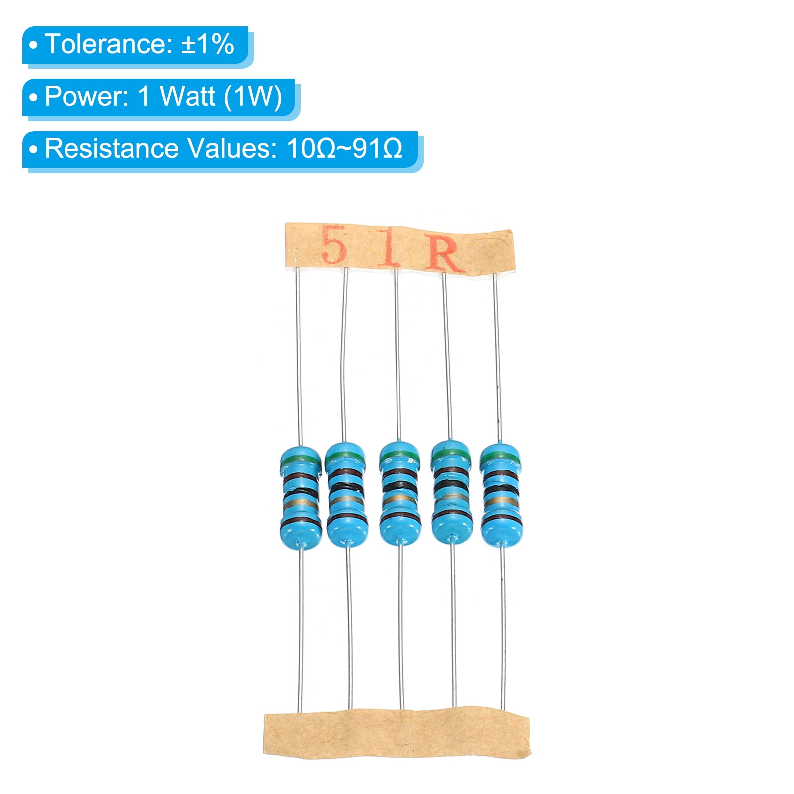 Kit De Résistances BOJACK 1W Metal Film - 1 Ohm à 1M Ohm, 1 Watt, 433MHz, Neuf Sous Blister