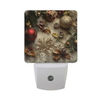 WOBOGO Christmas Decoration LED Night Light 2 Pcs Set 0.5 Watt Wall Plug in Dusk to Dawn Automatic Switch Soft White Light