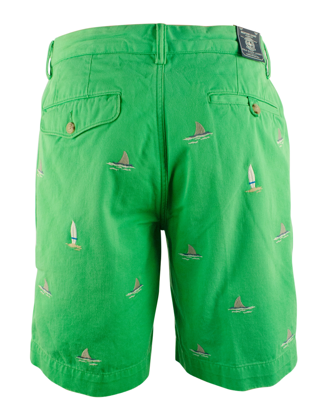 Embroidered Sharks Chino Shorts-TG-34W 