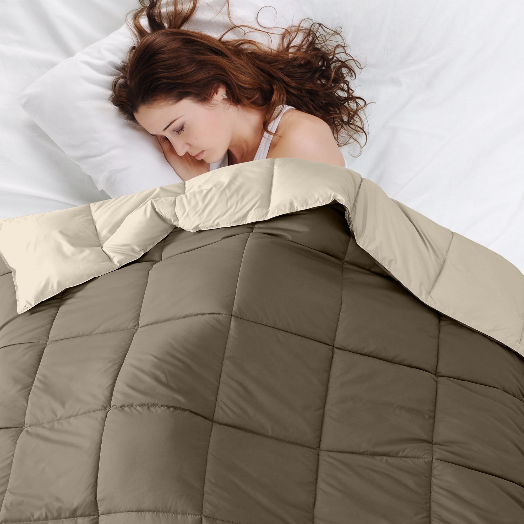 Modern Threads Down Alternative Reversible Comforter Stone & Champagne Twin