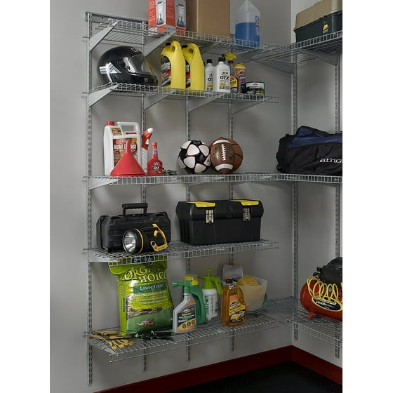 73571 Maximum Load 6ft By 16in Garage Wire Shelf Satin Chrome 73571 Maximum Load 6ft By 16in Garage Wire Shelf Satin Chrome Ventilated Shelving Allows For Visibility Of Items Closetmaid Com