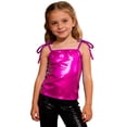 thumbnail image 2 of LYHao Girls Sparkly Tank Top With Adjustable Tie Straps And Longline Vest For Party And Casual Wear Sizes 2-3 Years(Pink), 2 of 5