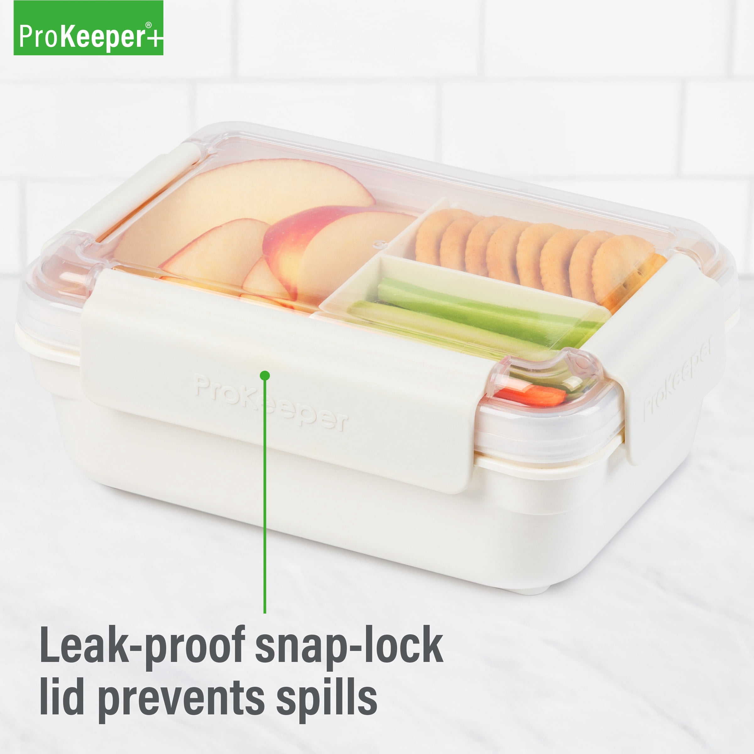 Prokeeper+ Plastic Bento Lunch Box Food Container with Divider