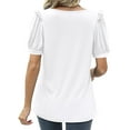 thumbnail image 4 of Gvmfive Women Blouse Frill Short Sleeve V Neck Tunic Tops, 4 of 4