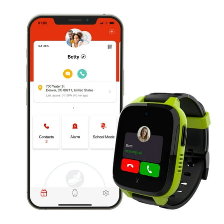 Xplora - Kids' XGO3 (GPS + Cellular) Smart Watch 42mm Calls, Messages, SOS, GPS Tracker, Camera, Step Counter, SIM Card - Green