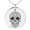 Silver, variant on Stainless Steel Day of the Dead Calaveras Mischievous Skull Engraved Small Medallion Circle Charm Pendant Necklace