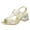Gold, variant on FSJ Women Square Open Toe Sandals Clear Crystal Chunky Mid Heel Slingbacks T-strap Buckle Multicolor Band Versatile Comfy Slide Shoes Size 8 Red-black-white