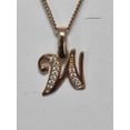 thumbnail image 2 of Cadena con dije de la letra inicial W, chapado en oro de 18 kilates, zirconias blancas Maria Almudena iniciales de chapa de oro, 2 of 2