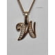 thumbnail image 2 of Cadena con dije de la letra inicial W, chapado en oro de 18 kilates, zirconias blancas Maria Almudena iniciales de chapa de oro, 2 of 2