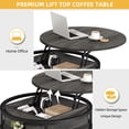 thumbnail image 3 of DWVO Modern Lift Top Coffee Table with Storage, Round Center Tables for Living Room, Home Office, Gray, 3 of 6