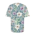 thumbnail image 5 of Yuwull Womens Tops Going Out Tops Women Vacation Style Floral Print Round Neck Short Sleeved T-Shirt Women Tops 33S, 5 of 5