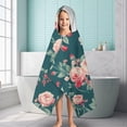 thumbnail image 6 of Pioneer Flower Floral Print Pattern Hooded Bath Towel，60"x35" for Ages 3 To 12 Kids, Quick Dry Lightweight Soft Microfiber Hood Beach Towel Cover Up for Kids, 6 of 7