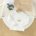 thumbnail image 4 of Bnwani Long Sleeve Toddler Shirts Girls White Crew Neck Solid Lace Tops 3-4t, 4 of 4