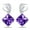 Purple, variant on Emma Manor Jewelry 14k White Gold Plated Love Heart 5A Square CZ Diamond Women Stud Earrings
