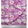 thumbnail image 1 of Soimoi Silk Fabric Cosmos Floral Print Fabric by The Yard 42 Inch Wide, 1 of 3