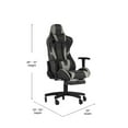thumbnail image 4 of Flash Furniture X30 Gaming Chair Racing Computer Chair with Reclining Back, Slide-Out Footrest, and Transparent Roller Wheels in Gray LeatherSoftNative AmericanNative, 4 of 4