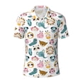 thumbnail image 2 of Daiia Cartoon Animals Pattern Men’s Polo Shirts,Solid Deck Shirt,Classic Fit, Breathable Cotton Polo for Casual and Sport Wear-, 2 of 9