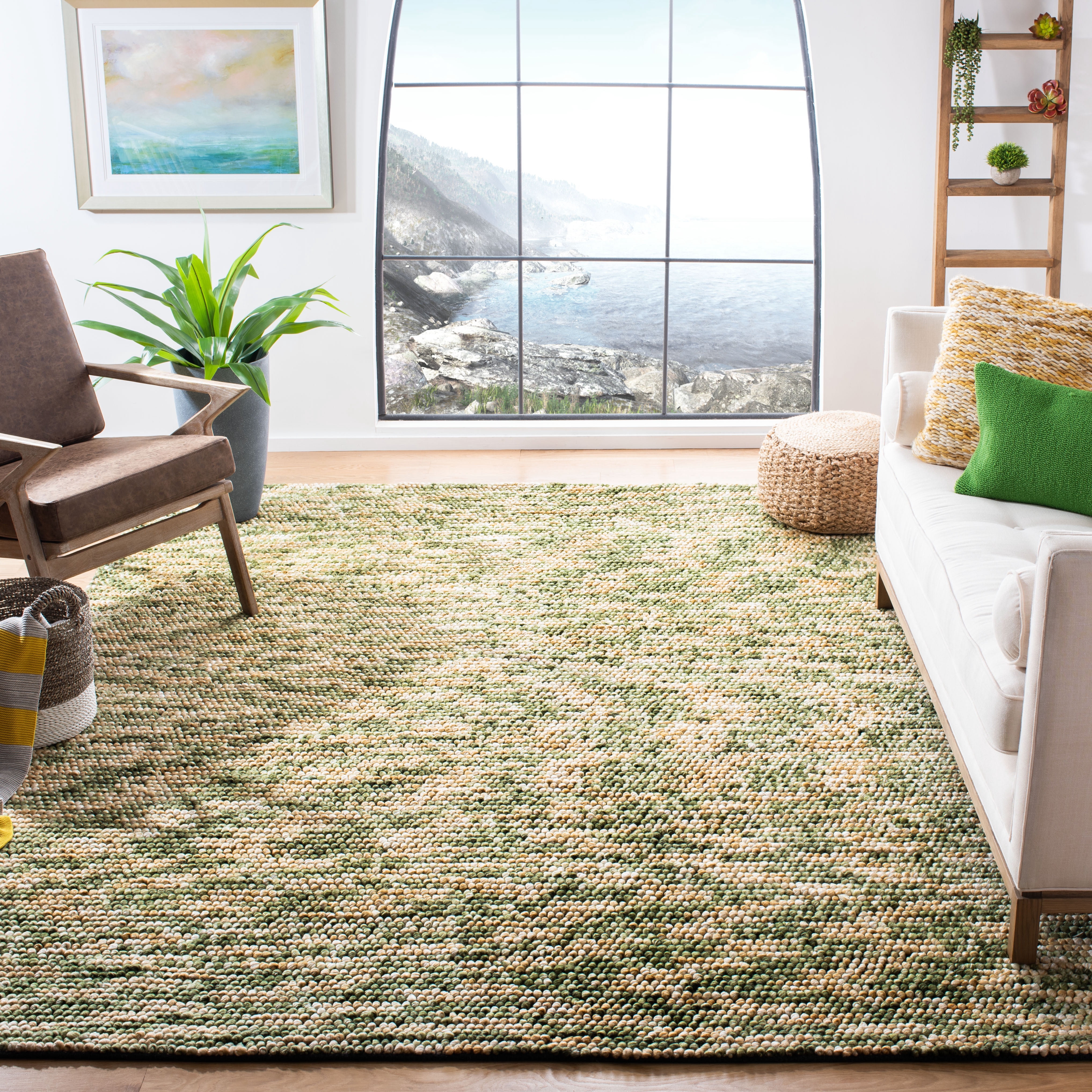 SAFAVIEH Natura Shelby Abstract Area Rug, Yellow/Green, 2' x 3'