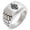 Silver, variant on Stainless Steel Crown Fleur De Lis Geometric Pattern Step-Down Biker Style Polished Ring