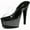 Black/Silver, variant on Ellie Shoes E-709-Space 7 Inch Womens Glitter Mule. 5 / Clear