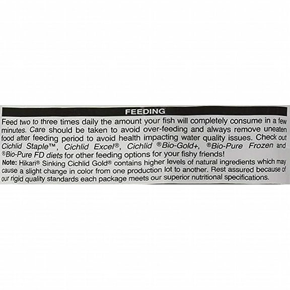 Hikari USA Cichlid Gold Sinking Pellets Fish Food, 12 oz, Mini