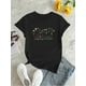 thumbnail image 2 of Camiseta de Mujer de Verano SuaveGraphic Print Crew Neck T-Shirt, Casual Short Sleeve T-Shirt For Spring & Summer, Women's ClothingFather's Day, Mother's Day, New Year, Spring Festival, Valentine's, 2 of 6