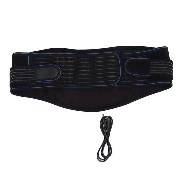 Cinturón calefactor eléctrico con control de temperatura de 3 niveles, carga USB, soporte lumbar calefactable con placa de acero para aliviar el dolor.
