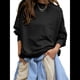 thumbnail image 1 of Sudadera con Capucha de Cuello Redondo y Forro Extragrande para Mujer, Lindas Camisetas de Larga, Ropa Preppy para Adolescentes (2025) Negro L, 1 of 8