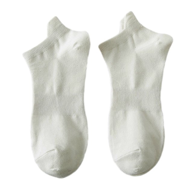 CSChome Solid Color Boat Socks Men Boat Low-cut Shallow Solid Color High Elasticity Slip Soft Sweat-absorption Shrink Sports Short