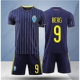 thumbnail image 1 of Nuevo 2021/2022 Kids Soccer Jersey 9 # Berg 11 # Guidetti Football Jerseys Suit Shorts Set-9 Bule-18 BmatwkZeng Bmatwk Jersey, 1 of 2