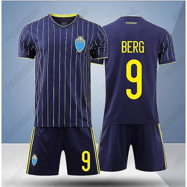 Nuevo 2021/2022 Kids Soccer Jersey 9 # Berg 11 # Guidetti Football Jerseys Suit Shorts Set-9 Bule-18 BmatwkZeng Bmatwk Jersey