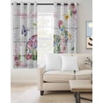thumbnail image 2 of Easter Bunny Blackout Curtains for Bedroom Living Room Darkening Curtains 54 Inch Long Spring Flower Daisy Tulips Farmhouse Wood Plank Short Curtain for Small Window Treatment Drapes 52"x54"x2, 2 of 9