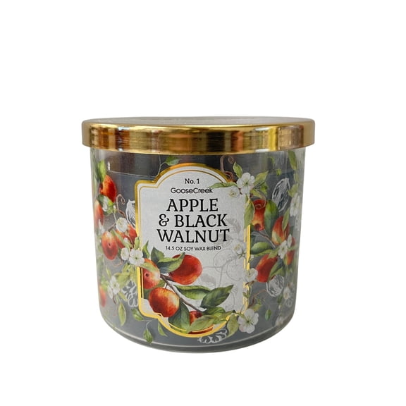 Goose Creek Apple & Black Walnut Scented 3 Wick Candle 14.5 oz