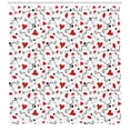 thumbnail image 3 of Ambesonne Valentines Shower Curtain, Arrows of Cupid, 69"Wx70"L, Black Red White, 3 of 3