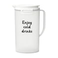 thumbnail image 2 of 2L Plastic Water Pitcher with Leakproof One-Hand Press Lid, Matte Finish, Fridge-Friendly Slim Design, BPA-Free, Black or White, Large Capacity Beverage Container, 2 of 6