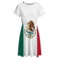 thumbnail image 4 of Flag of Mexico Dress Fashion Beach Short Sleeve Dresses Female Party Printed Sundress, 4 of 7