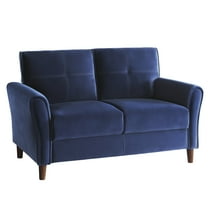 OakvillePark Copley Velvet Fabric Upholstered Living Room Loveseat, Blue